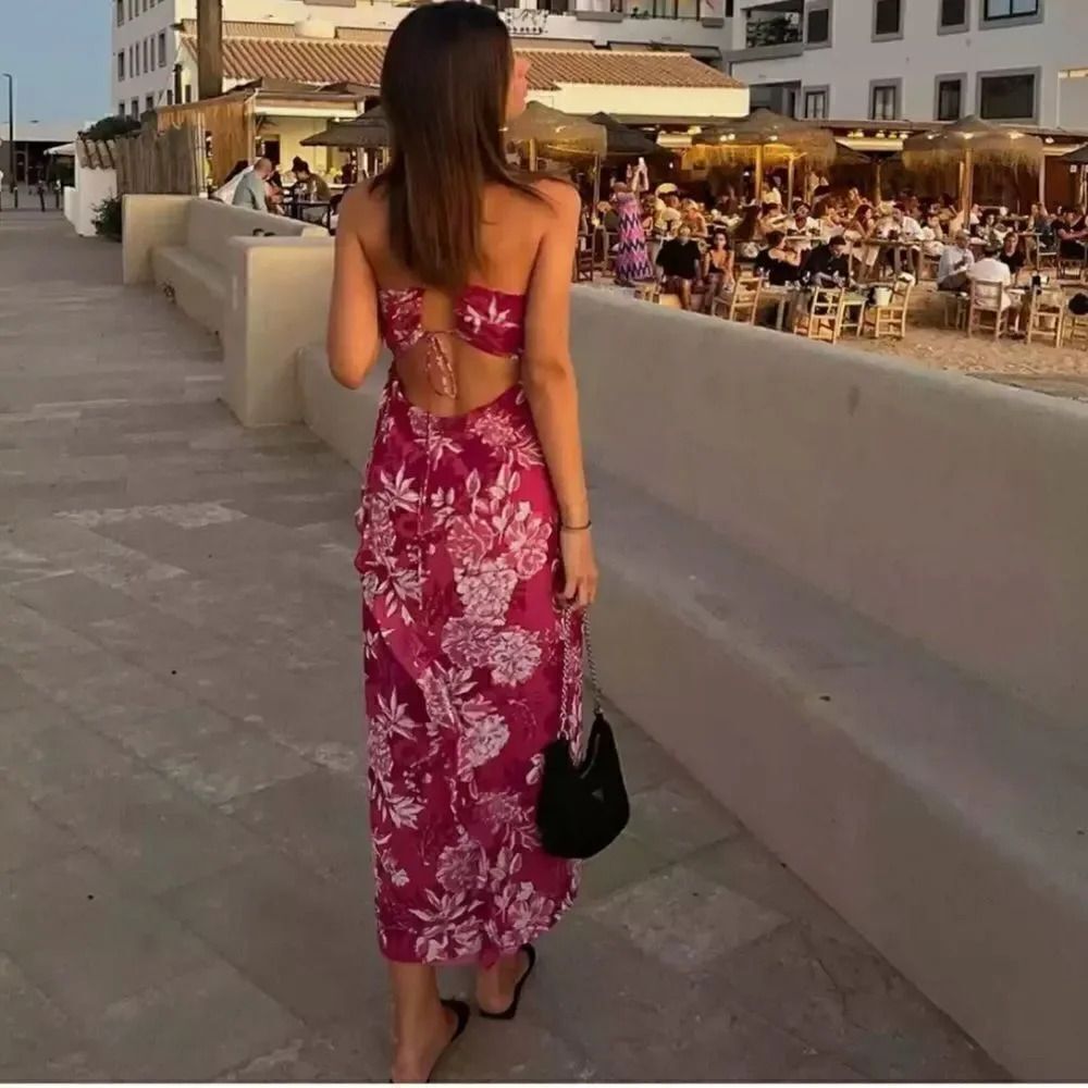 ZARA BOHO RUFFLED PRINT DRESS - Picture 4 of 12
